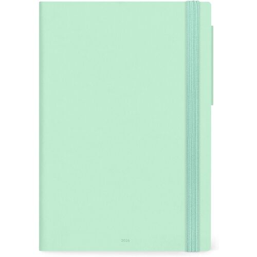 Legami - Grand Agenda Journalier 2026, Pastel Mint, 12 Mois, Large, Fermeture Avec Élastique, Journal De Janvier 2026 À Décembre 2026, En Papier Fsc Certifié, 17 X 24 Cm