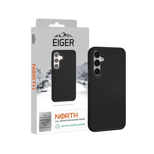Eiger - Coque Rigide Noire Ultra-renforcée Polycarbonate *drop-test 4 Metres* pour SAMSUNG GALAXY A35 5G