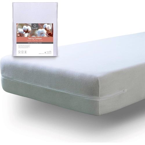 Protège Matelas 80 x 200 x 30 cm Absorbante,Tissu Stretch,Certifié,Housse de Matelas Élastique et Silencieux avec Fermeture Éclair,Blanc