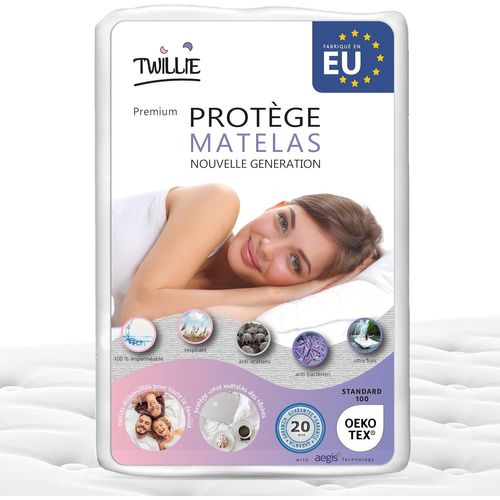 TEPPC-\u2013 Protège Matelas 70 x 200 cm Imperméable et Respirant - Alèse Qualité Supérieure Certifié Oeko-TEX® - Aegis® - Hypoallergénique - Anti Acarien, Bactérien \u2013 Housse Matelas 100% Polyco
