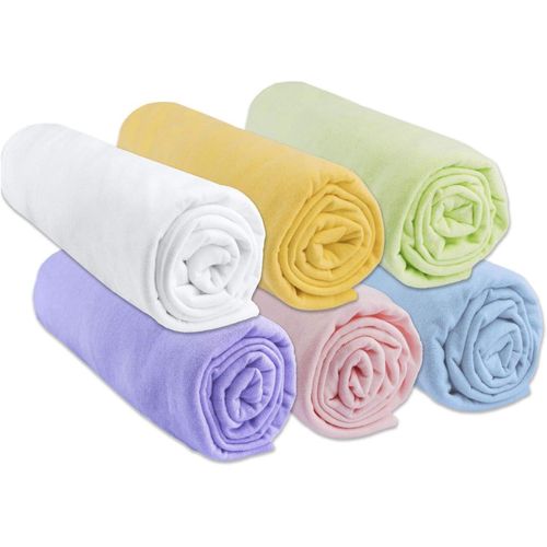 Teppc-| Lot De 6 Draps Housse 60x120 Cm Lit Bébé Berceau Lit Parapluie | 100% Coton Jersey | Extensible | Coloris Mixte | Sommeil Sain | Certifié Oeko-Tex | Fabriqué En Europe