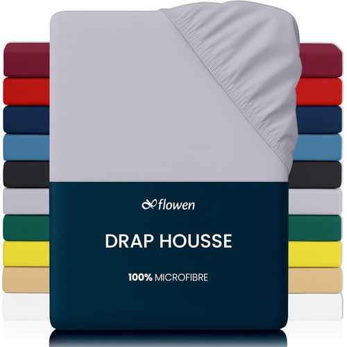 TEPPC-Drap Housse 90x190 cm en Microfibre Gris Clair avec Coins Élastiqués pour Matelas de 30 cm Haut Tissu Anti-Acarien Hypoallergénique De Haute Qualité Doux et Durable Lavable en Machine
