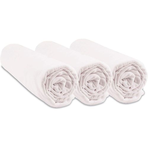 Teppc-Lot De 3 Draps Housse 60x120 Cm Lit Bébé, Berceau, Lit Parapluie 60 X 120 | Coton Bio | Blanc | Extensible & Respirant | Sommeil Sain | Marque | Certifié Label Oeko-Tex | Fabriqué En Europe