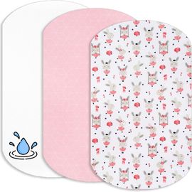 Draps Housses Cododo + 1 Alèse Protège Matelas Compatible Iora Cododo - Drap Housse Cododo 100% Coton - Alèse 100% Imperméable (Danseuse Rose, 60 X 80 Cm)