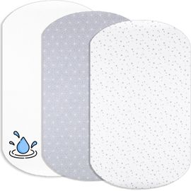 Draps Housses Cododo + 1 Alèse Protège Matelas Compatible Cododo Bébé - Drap Housse Cododo 100% Coton - Alèse 100% Imperméable (Constellation Grise, 60 X 80 Cm)