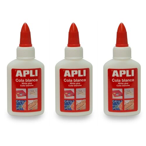 apli Lot de 3 Colles blanche - 40 g