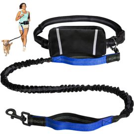Teppc-Laisse Mains Libres Pour Chiens, Laisse Canicross Chien Avec Couture Réfléchissante, Pochette Amovible, Laisseélastique Pour Chien 120-150 Cm, Convient Aux Chiens Jusqu¿À 50 Kg
