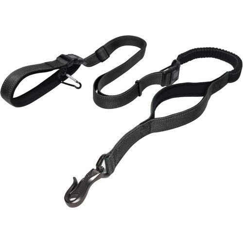 Teppc-Laisse Pour Chien, Laisse Réglable (1,5 À 2,2m X 2.5cm) Avec Ceinture De Sécurité Pour Chien, Laisse Chien Réfléchissante Pour Moyens Grands Chiens, Noir
