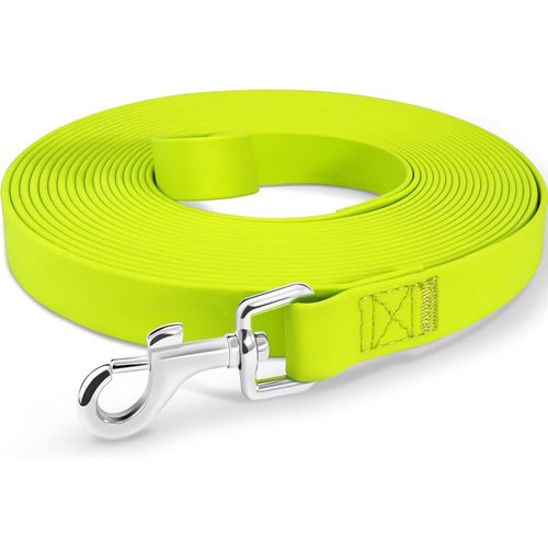 Longe Pour Chien,5m 10m 15m 20m Laisse Chien Étanches,Laisses De Dressage Avec Poignée Pour Petit À Gros Chiens,Jaune Fluo 20m