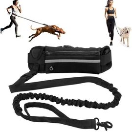 Teppc-Laisses Canicross Chien,Laisses Mains Libres Pour Chien,Laisse Pour Chiens Mains Libres Avec Sac De Ceinture,Laisse Canicross Main Libre Pour Chiens