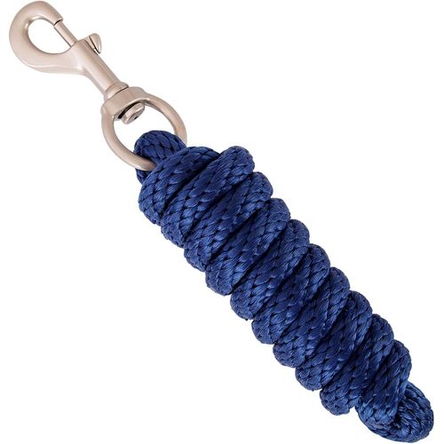 Teppc-® Longe Pour Cheval \U2013 Tricot De Liaison Dans Différents Designs Stylés, Laisse De Liaison, Âne, Chèvre Long Avec Mousqueton (Bleu Marine, Mousqueton)