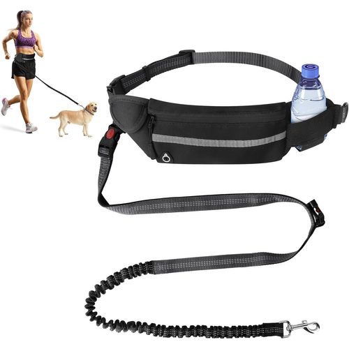 Teppc-Laisse Chien, Loaisse Canicross, Laisse Main Libre - Multifonctionnelle, Offre Un Espace Pour Une Bouteille D'eau, Convient Pour Le Jogging, Le Vélo, La Randonnée