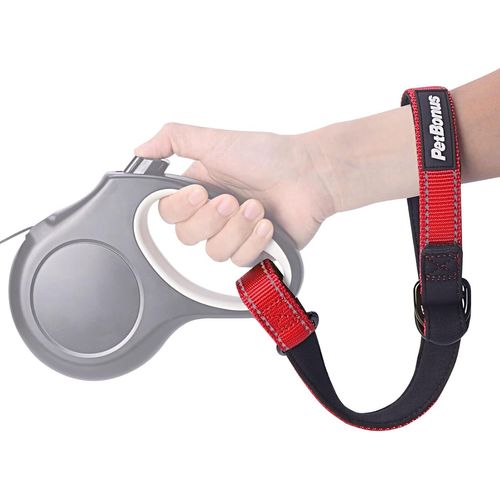 Chicslick-Laisse Courte Pour Chien, Sangle De Sécurité Pour Laisse Rétractable Pour Chien, Poignée Réfléchissante Rembourrée, Sécurité Supplémentaire Pour La Poussette De L'animal (Rouge)[X1995]
