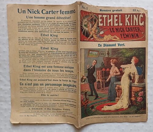 Ethel King Le Nick Carter Feminin # 1 Le Diamant Vert 1911 Edition Originale Feminisme