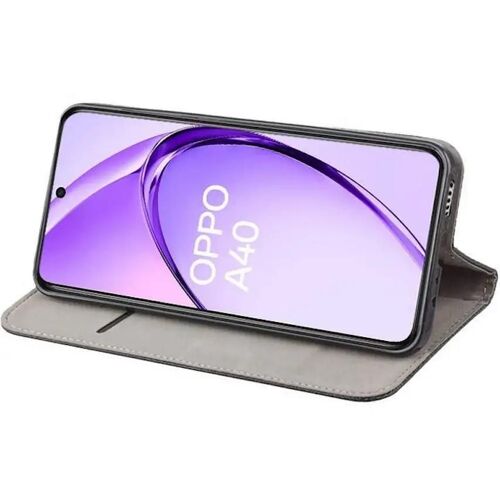 Housse pour Oppo A40 4G et A60 5G - etui coque pochette portefeuille + verre trempe - NOIR MAGNET