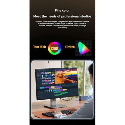 Câble DisplayPort DP1.4 8K 60 Hz, câble DP 4K 144 Hz, câble audio vidéo HDR 32 Gbit/s blindé pour ordinateur portable