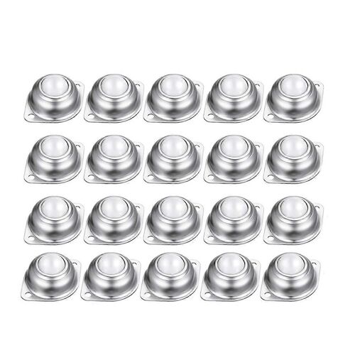 Lot de 20 roulettes à billes de 1 pouce, roulements à billes ronds en nylon, roulettes universelles pour