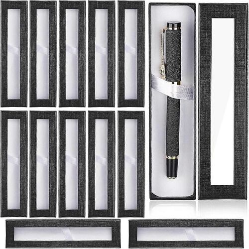 12pcs Vide, Stylo-Cadeau, Avec Couvercle Transparent, Étui À Stylo En Carton, Stylo Boîte D'emballage Pour Crayon À Bille Stylo Plume Bijoux