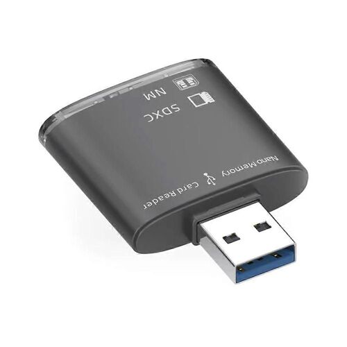 Lecteur de cartes USB 3.0 8 Go-128 Go SD SDXC pour carte mémoire NM Nano, adaptateur d'écriture pour ordinateur portable, extension de mémoire
