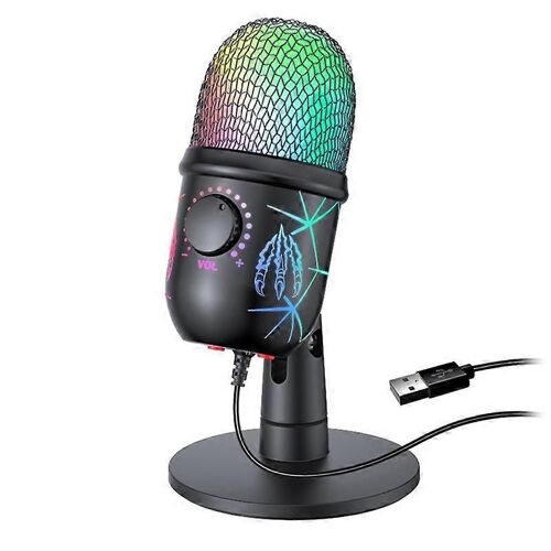 Microphone à condensateur USB avec suppression du bruit, microphone de jeu USB pour PC, ordinateur portable, vidéo