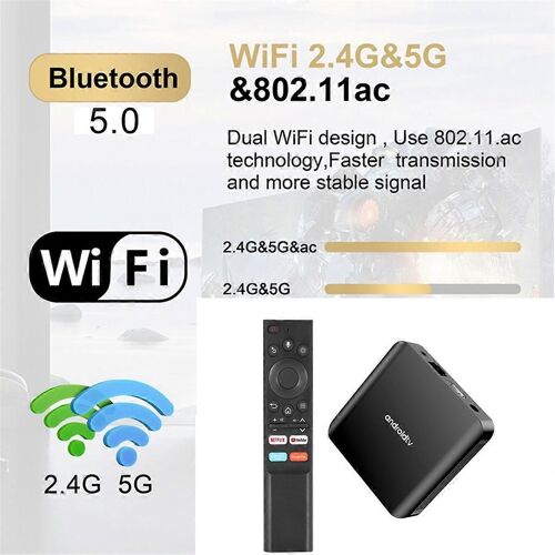 TV98 ATV Plus Smart TV Box Android 14 Allwinner H313 2.4G / 5G Double WiFi BT 8K HD Lecteur multimédia Set T