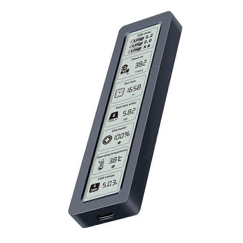 Boîtier SSD SATA M. 2 NVME/NGFF avec écran d'affichage, détection numérique intelligente de l'état de santé, USB 3.2 G