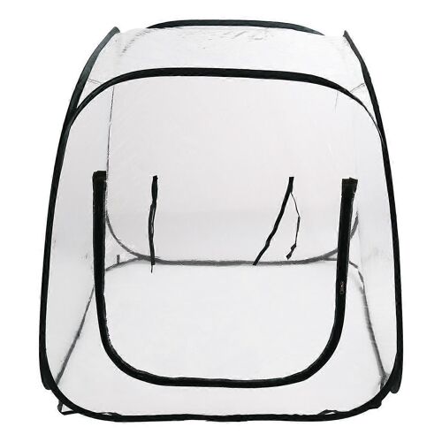 Couverture de serre transparente en PVC avec portes d'entrée à fermeture éclair enroulables pour la protection