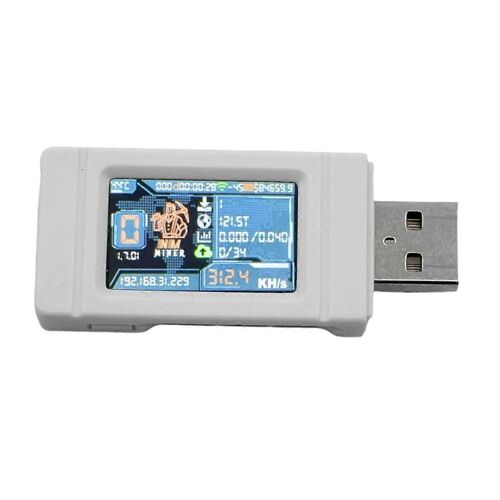 Nerdminer NM Miner USB Miner 313KH/S BTC Solo Lottery Mining Miner avec écran couleur Mini Bitcoin B