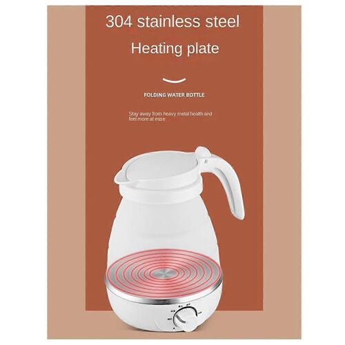 Bouilloire électrique pliante portable réglable en température Chaudière à eau pliante Fait bouillir rapidement l'eau 220V 0.6L -UK Plug