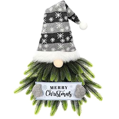 Couronne de Noël, couronne de Noël pour porte d'entrée, panneau suspendu Joyeux Noël pour fenêtre de maison, mur