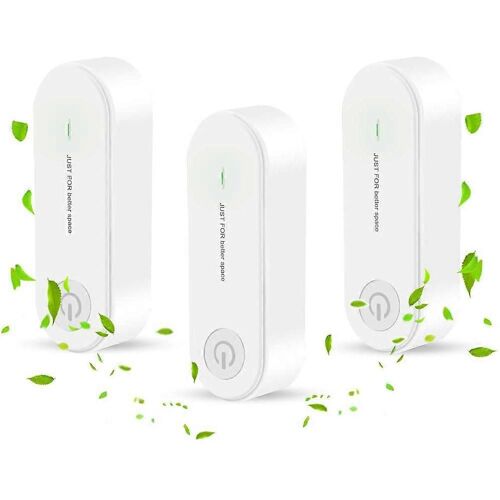 Purificateur d'air enfichable 3 pièces, mini purificateur d'air portable, générateur d'ions, adapté aux animaux de compagnie