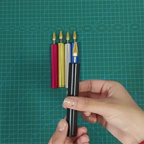 Stylo À Huile Pour Bords, Têtes En Laiton, Artefact D'huile Pour Bords, Stylo À Huile Pour Bords De Couleur, Outil De Traitement Des Bords En Cuir, Aluminium