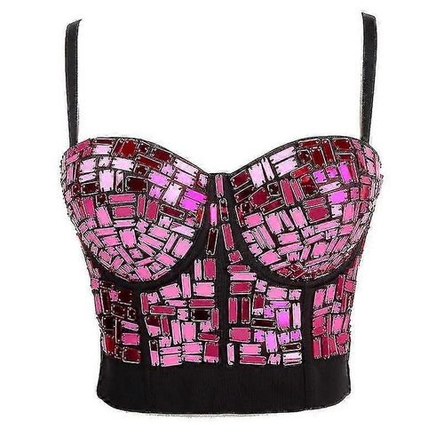 Haut Court Bustier Sexy Et Brillant Pour Femme, Taille 32a