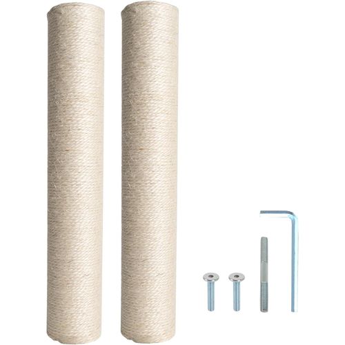 Teppc-Griffoir De Rechange En Carton Et Sisal Pour Chat (Beige-2 Poteaux, 40 Cm)