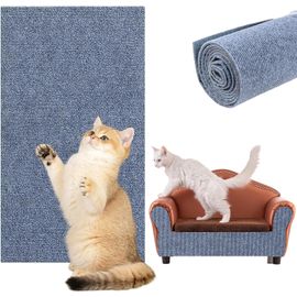 Teppc-Coussin Griffoir Autocollant Pour Chat - Protection De Meubles Pour Canapé, Mur, Canapé - Tapis Anti-Rayures (Gris, 200 X 40 Cm)