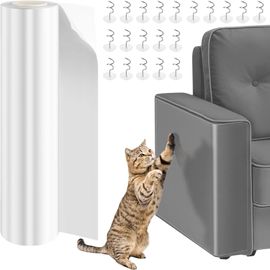 Teppc-Protection Canape Chat Anti Griffe, Anti-Griffe Chats Canapé, Griffoir-Chat-Canapé-Protege, Transparent Protecteurs Anti-Griffes Autocollantes Pour Meubles, Porte, Mur, Comptoirs (30x300 Cm)