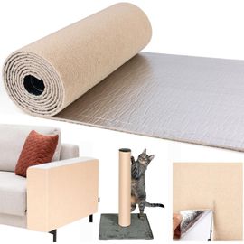 Teppc-Tapis Griffoir Pour Chat 200 X 40cm Kaki, Grattoir Chat Canapé, Tapis À Gratter Autocollant Pour Chat Trimmable, Diy Protege Canape Griffe Pour Protège Canapés Meubles Porte Mur