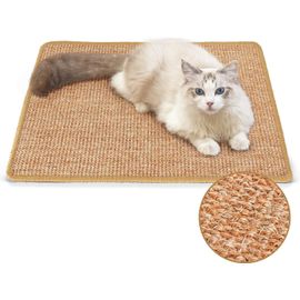 Teppc-Tapis Griffoir Chat, Sisal Naturel, 50 X 30 Cm, Protège Meubles Et Sol, Fixation Adhésive, Durable Et Polyvalent, Antidérapant Et Facile À Nettoyer