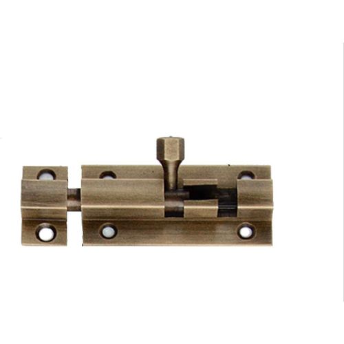 TEPPC-1 boulon de porte en bois en cuivre antique 62 x 25 mm utilisé pour sécuriser les portes intérieures pour chambres, salle de bain, toilettes et portes en bois (couleur bronze)