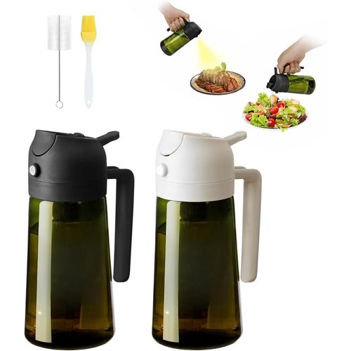 Teppc-2 Pièces Pulvérisateur D'huile Pour Huile Alimentaire 470 Ml,Vaporisateur Huile,Spray Huile De Cuisson En Verre Anti-Uv,Bouteille D'huile D'olive Pour Cuisine,Pour Friteuse À Air,Poêle,Salade,B