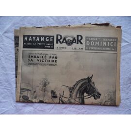 Hebdomadaire Radar N°188 Du 14 Septembre 1952