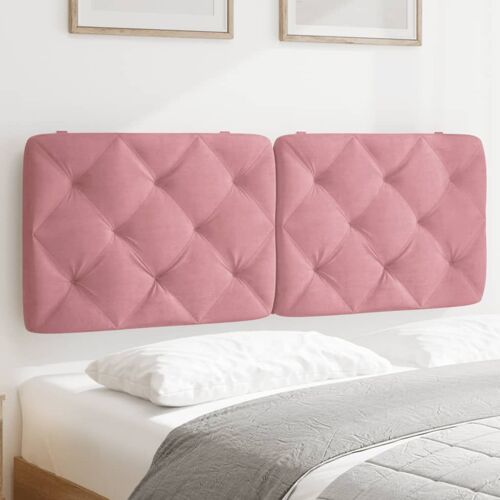 vidaXL Coussin de tête de lit rose 140 cm velours