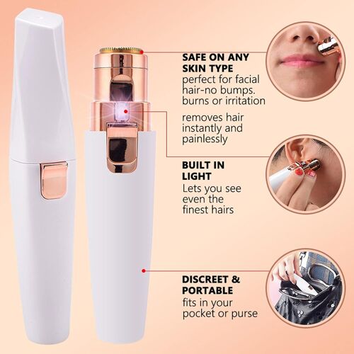 Tondeuse À Sourcils Et Épilateur Facial, Rasoir À Sourcils Et Épilateur Rechargeable 2 En 1, Épilateur Indolore Pour Sourcils, Nez, Lèvres, Poils Du Visage, Corps, Aisselles