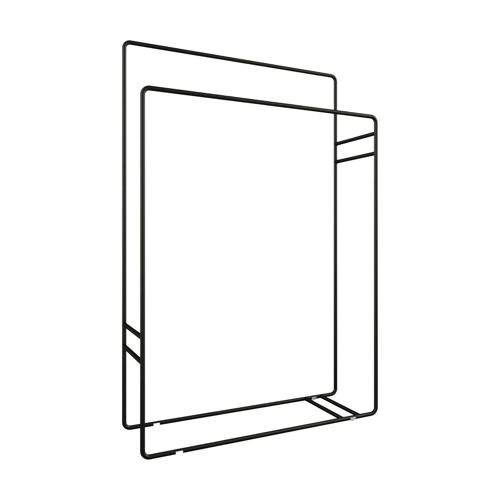 Porte-serviettes en acier noir 90x60cm Delaya - Metallbude