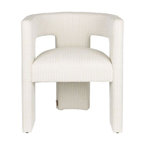 Chaise Avec Accoudoirs En Tissu Blanc Cassé Medina - Dutchbone