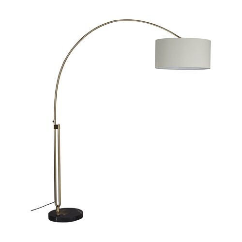 Lampadaire En Fer Finition Laiton Et Tissu Beige Archie - Dutchbone