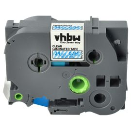 vhbw Ruban compatible avec Brother PT D600, D600VP, 9800PCN, D800W, Cube+ imprimante d'étiquettes 8m x 24mm Bleu sur Transparent, laminée