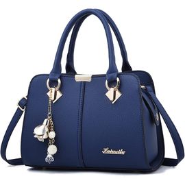 CAUC-El¿¿gant Sac ¿¿ Main Femme Sacs ¿¿ bandouli¿¿re Sacs ¿¿ Dos port¿¿ Travers Voyage Sac Cabas Shopper Sacoches Messenger Besace Pochette Impermeable PU Cuir Bleu A
