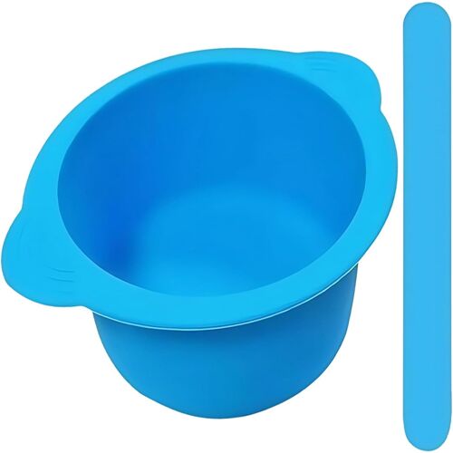 1 Pot De Cire En Silicone , Revêtement Pliable Avec Tiges D'agitation, Design Anti-Brûlure, Pot Intérieur En Silicone Pour Épilation À La Cire (Bleu)