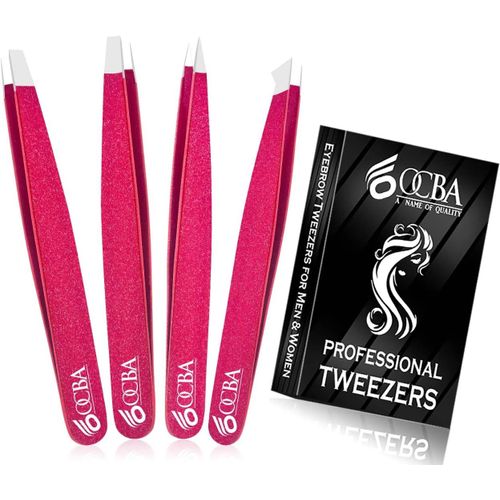 Lot De 4 Pinces À Épiler Roses Pour Poils Du Visage Pour Femme Et Homme Pour Un Toilettage Précis Des Sourcils \U2013 Pince À Épiler Professionnelle En Acier Inoxydable Avec Revêtement[Z18] 